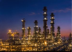Industrial facility at night