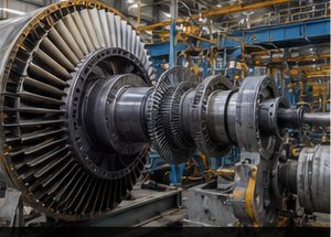 Gas turbine rotor in a turbine hall